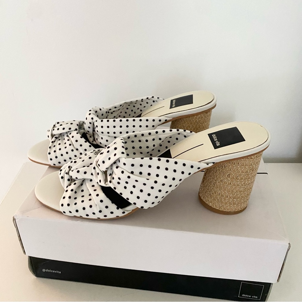 Dolce Vita Jene black white Polka Dot heels NWT